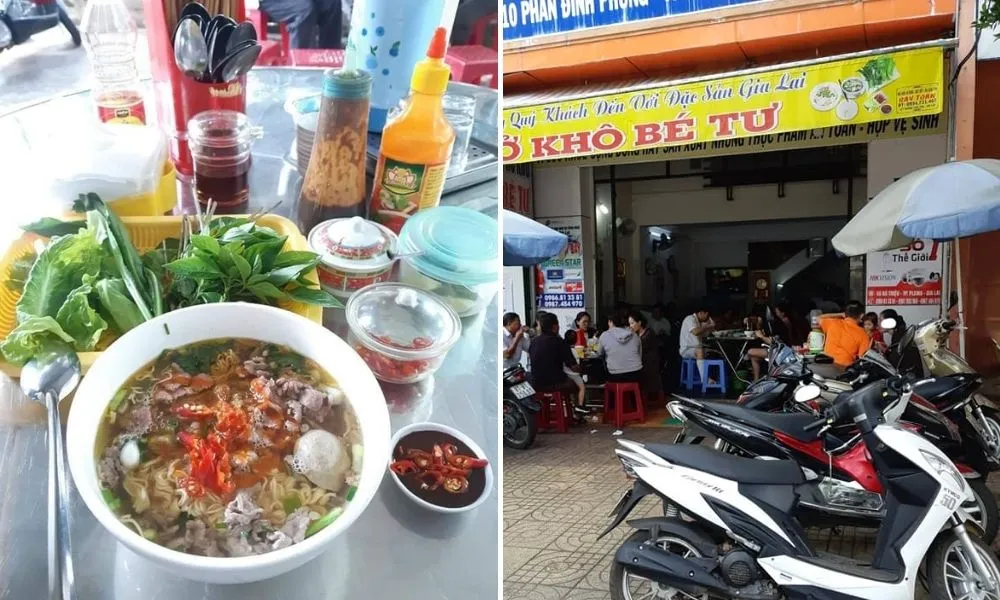 Nhiều thực khách tỏ ra thích thú khi thưởng thức tô phở khô gà đặc biệt tại quán Bé Tư