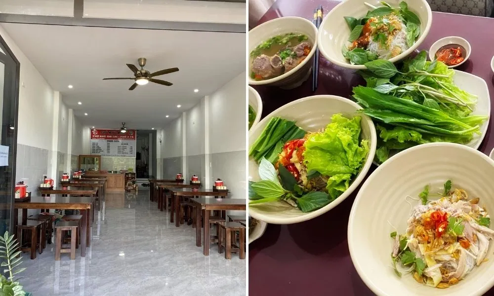 Tô phở khô Minh Pleiku đầy đặn với thịt bò và bánh phở, một quán ăn ngon ở Pleiku được yêu thích