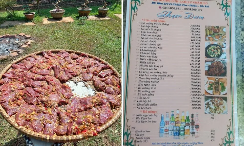 Đĩa gà nướng da vàng óng, thịt mềm ngọt tại quán Gà Nướng Cơm Lam Rơ Châm Rô