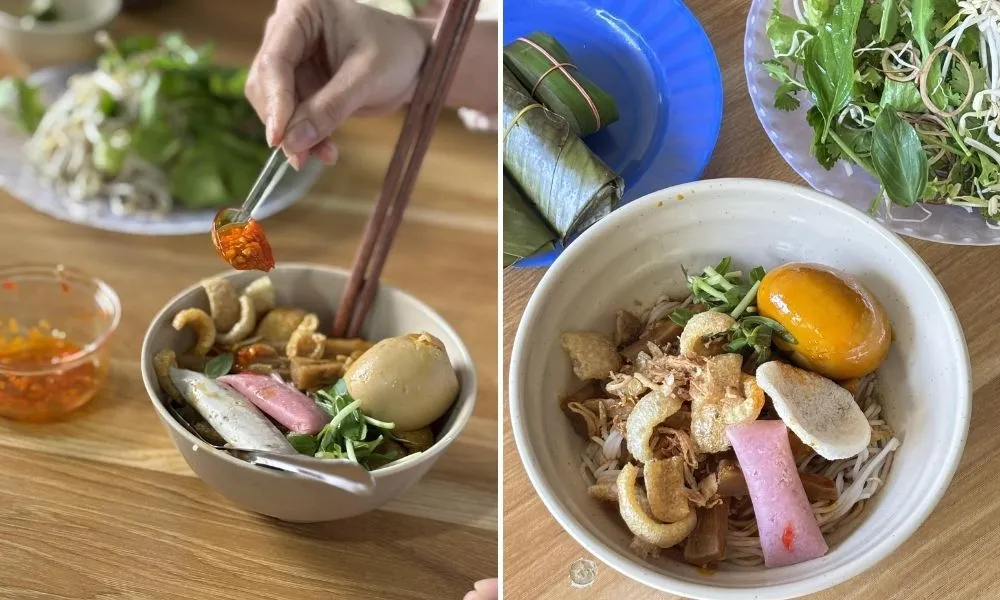 Chủ quán Bún cua Thu niềm nở phục vụ những tô bún cua thối hấp dẫn cho thực khách