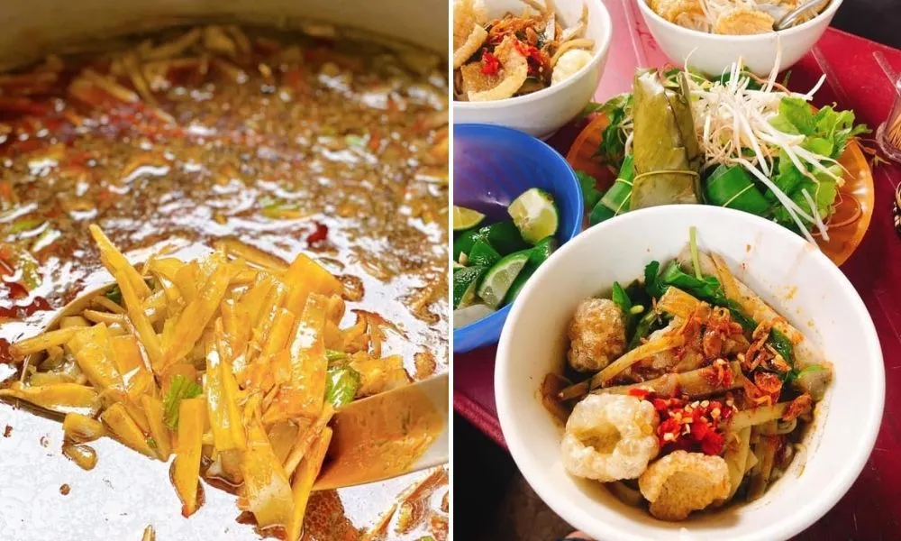 Thực khách thưởng thức tô bún cua thối nóng hổi tại quán Cô Hương, một địa điểm ẩm thực lý tưởng ở Pleiku